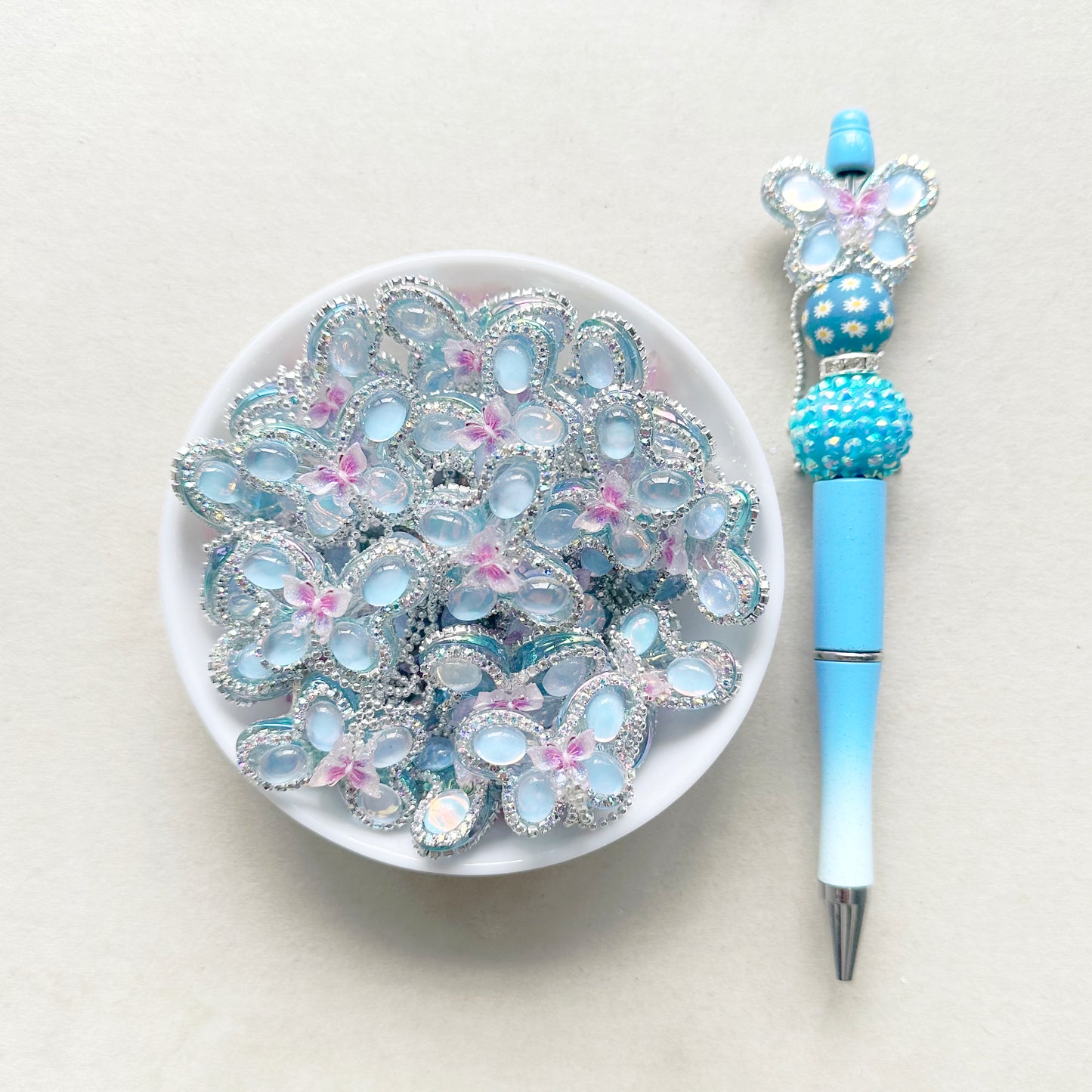 Sparkling Rhinestone Butterfly Beads, Tassels Beads