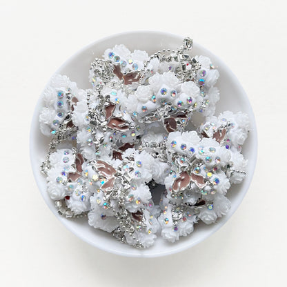 Fancy Enamel Butterfly Tassels Beads, Sparkle Rhinestone Beads