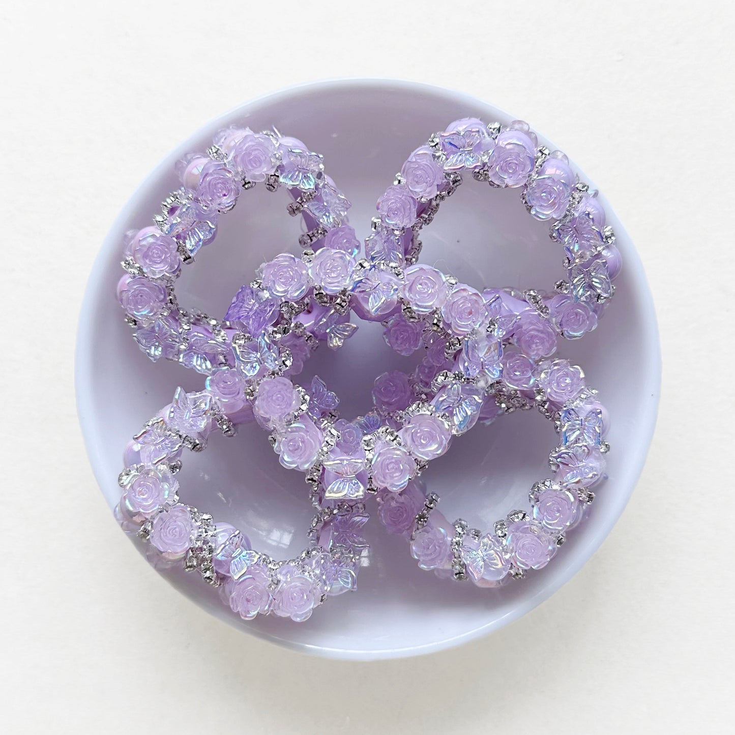 Flower Butterfly Heart Frame Beads,Sparkle Rhinestone Chain Frame Beads