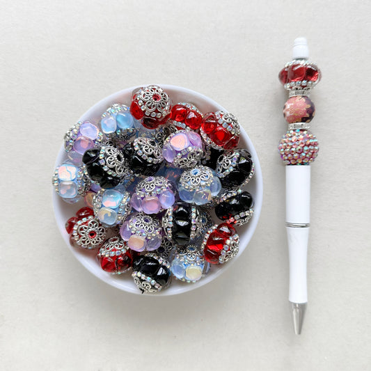 Sparkle Gem Beads Mix, Polymer Clay Beads