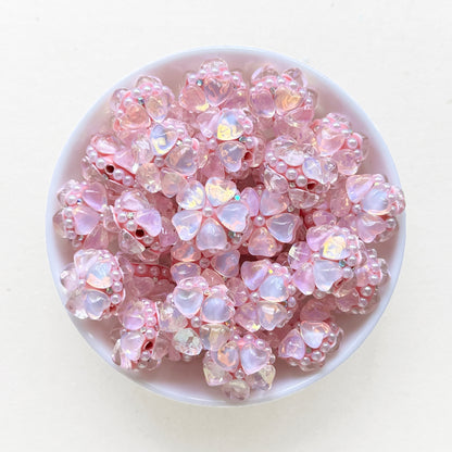 Fancy Pearl Gem Flower Beads, Polymer Clay Beads