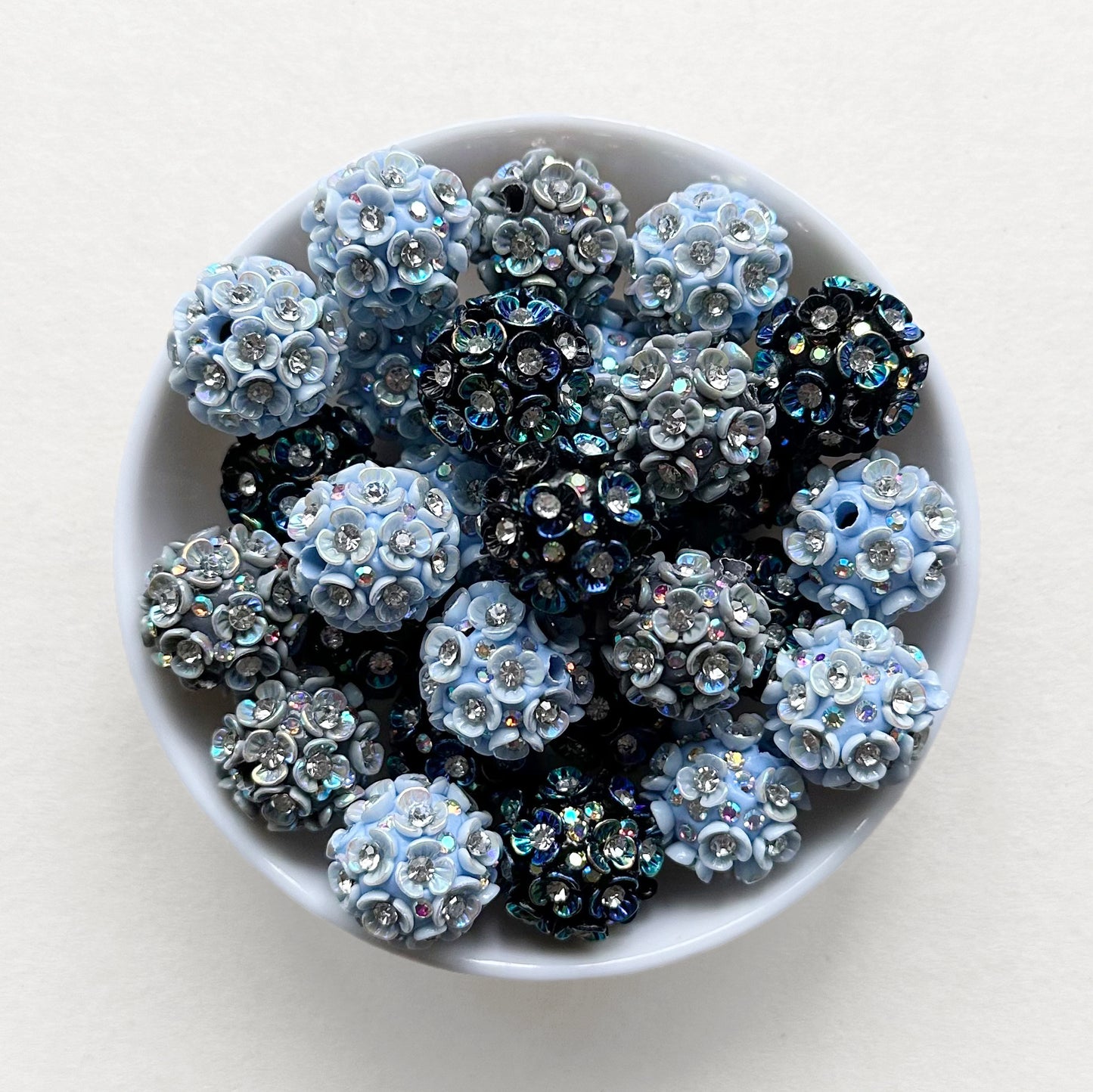 20mm Rhinestone Flower Ball, Fancy Beads Bubblegum Beads Mix
