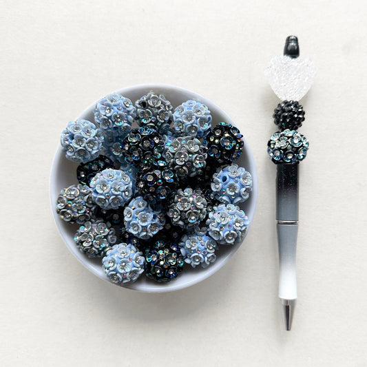 20mm Rhinestone Flower Ball, Fancy Beads Bubblegum Beads Mix