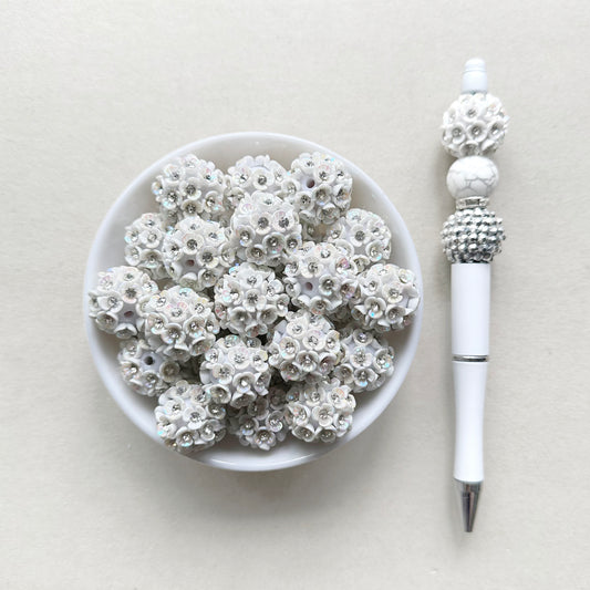 Fancy Chunky Floral 20mm Rhinestone Bubblegum Beads