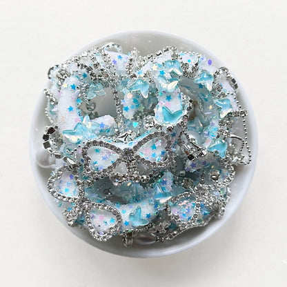 Fancy Bowknot Moon Beads, Crystal Rhinestone Tassels Moon Beads