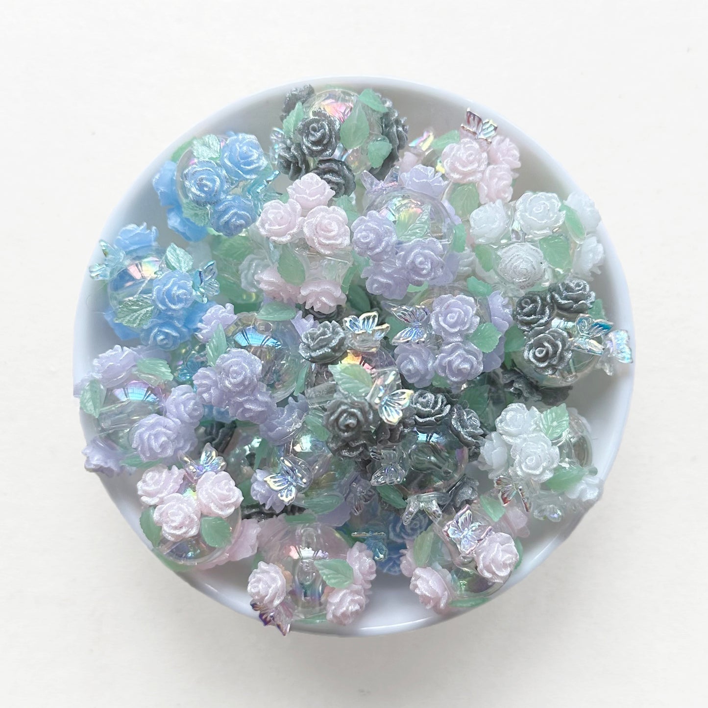 20mm Flower Ball Iridescent Acrylic Beads Fancy Beads