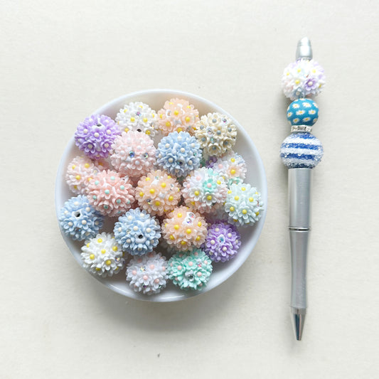 20mm Floral Ball Mix,Chunky Beads, Flower Polymer Clay Beads
