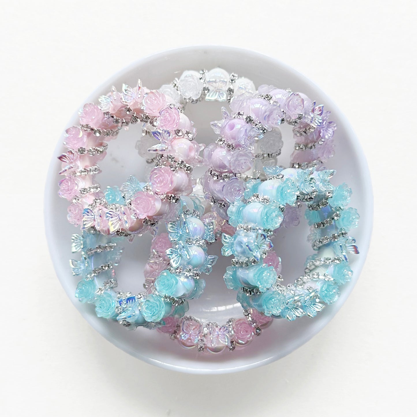 43mm Circle Frame, Fancy Flower Butterfly Beads