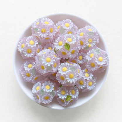 25mm Chunky Sunflower Beads, Daisy Flower Ball, Fancy Beads