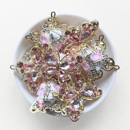 Sparkle Crystal Butterfly Beads, Fancy Dangles Beads, Butterfly Clay Beads