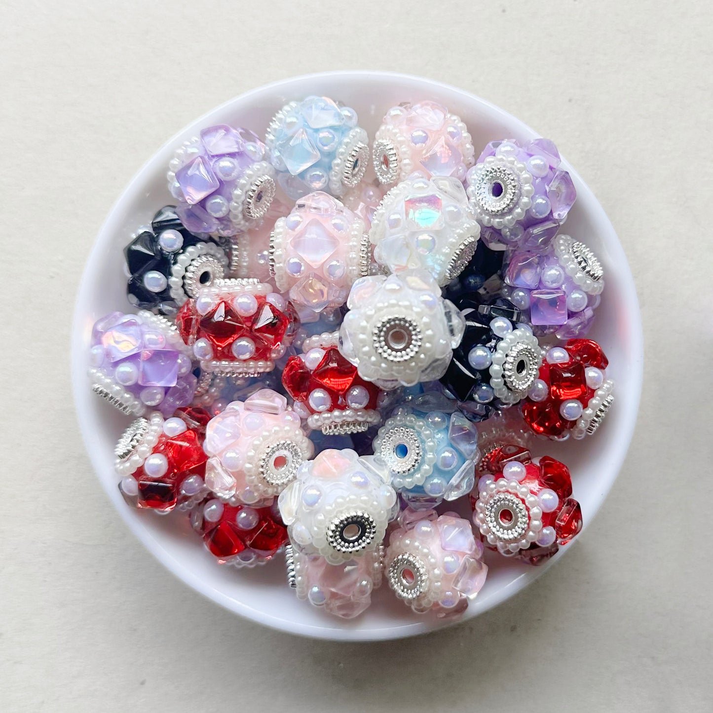 Pearl Gem Fancy Beads, Sparkling Beads Mix