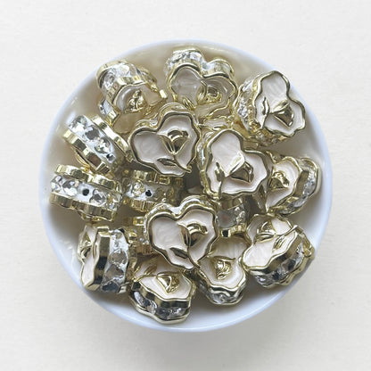 Flower Heart Fancy Enamel Polymer Clay Beads