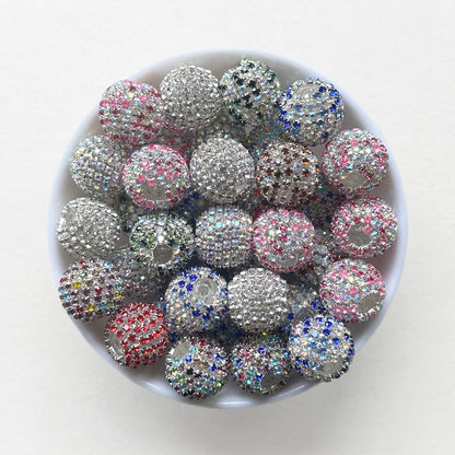 16mm Sparkle Rhinestone Chain Acrylic Gumball Beads, Disco Ball