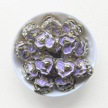 Flower Heart Fancy Enamel Polymer Clay Beads