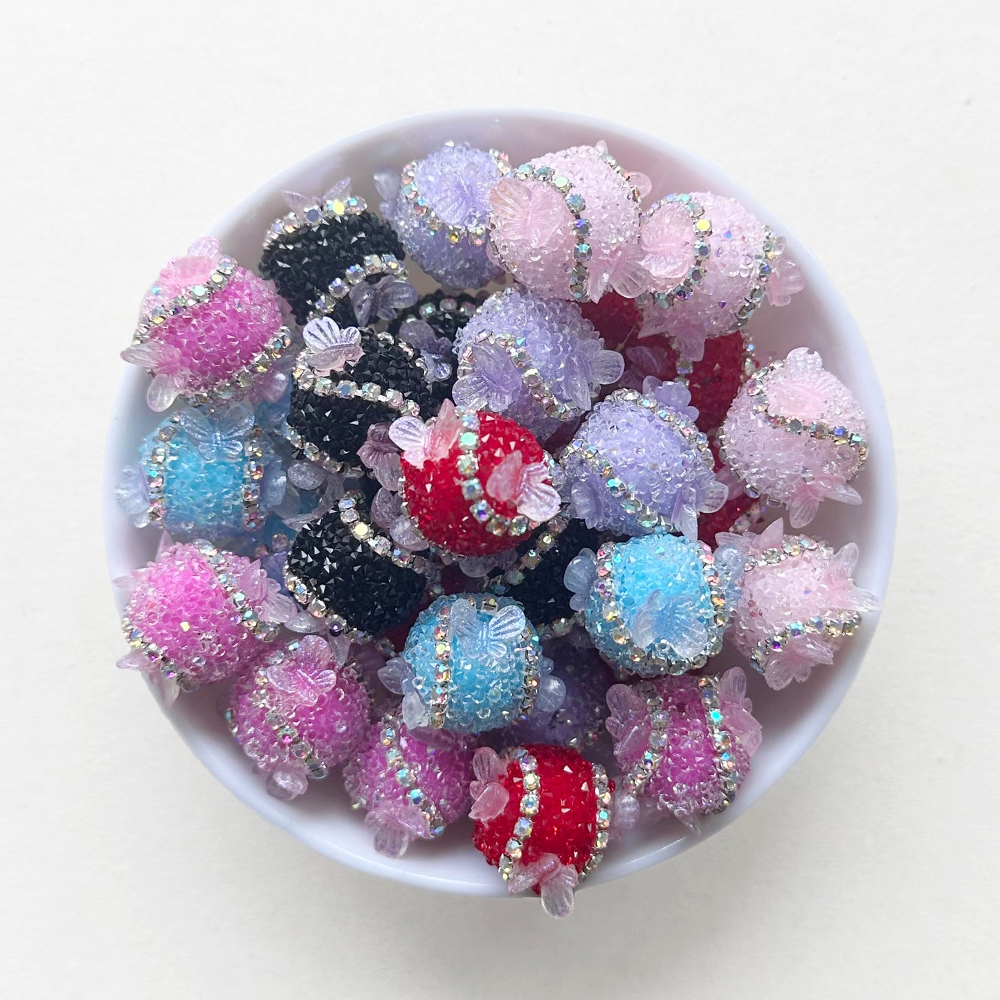 Fancy Crystal Sugar Beads, Butterfly Rhinestone Beads