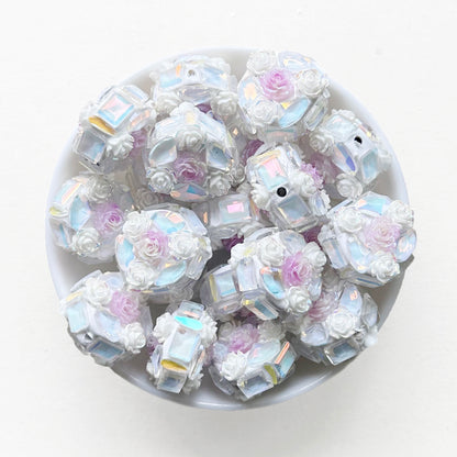 Crystal Flower Clay Beads, Fancy Beads