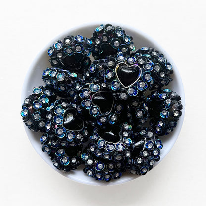 Heart Beads, Flower Heart Crystal Fancy Beads, Focal Beads