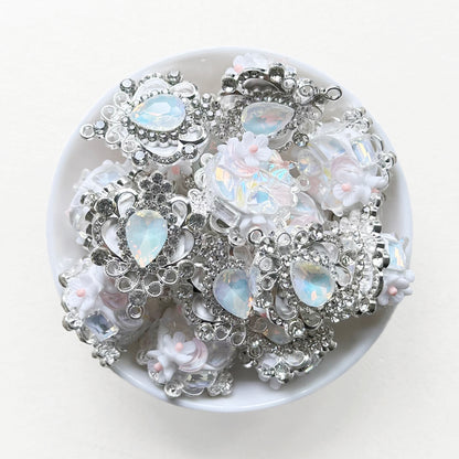 Gem Crystal Rhinestone Polymer Clay Beads, Fancy Beads