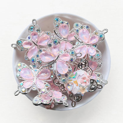 Fancy Crystal Butterfly Beads, Rhinestone Butterfly Beads