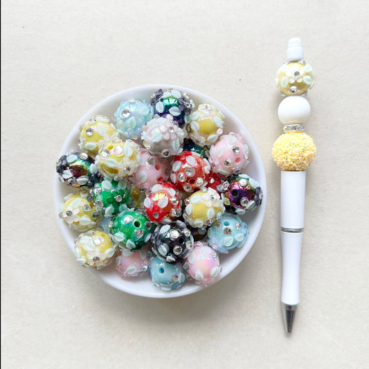20mm Leaf Floral Ball, Fancy Beads Mix