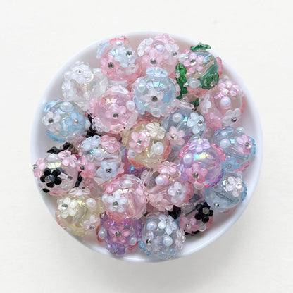 20mm Acrylic Flower Ball, Bling Fancy Beads