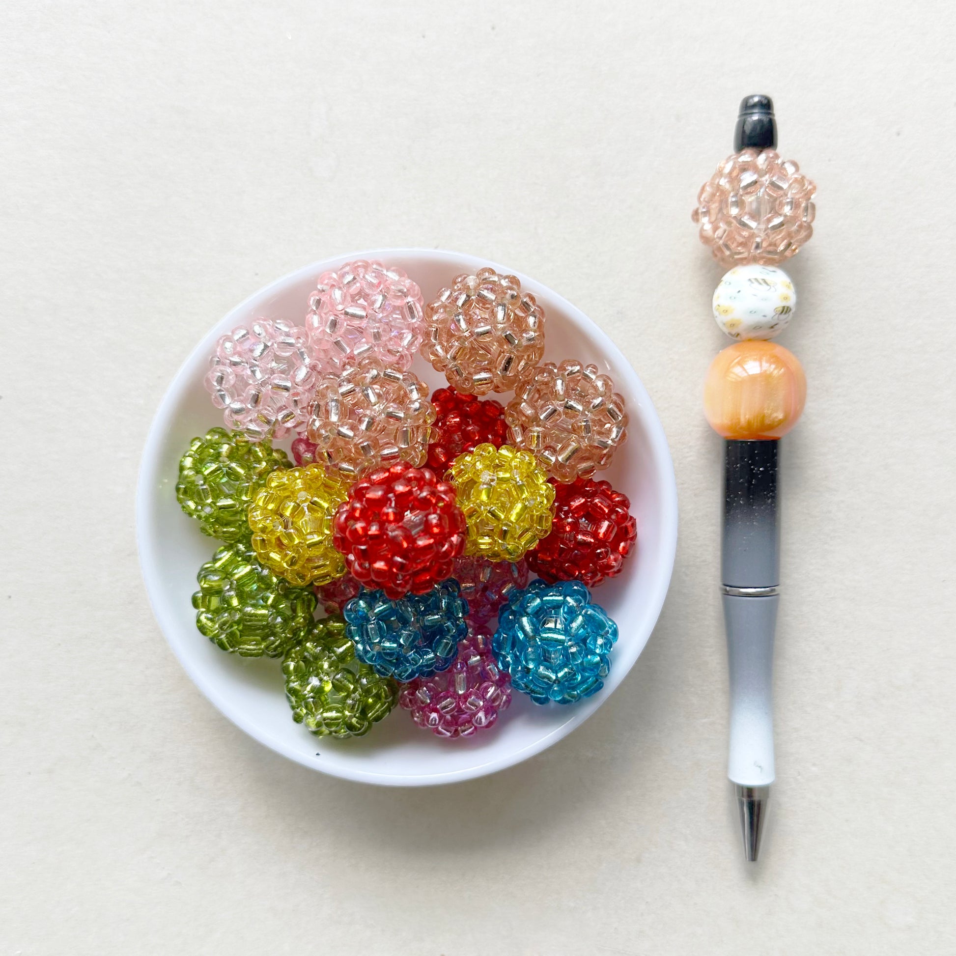 Honeycomb Rice Beads Acrylic Ball, 20mm Chunky Beads