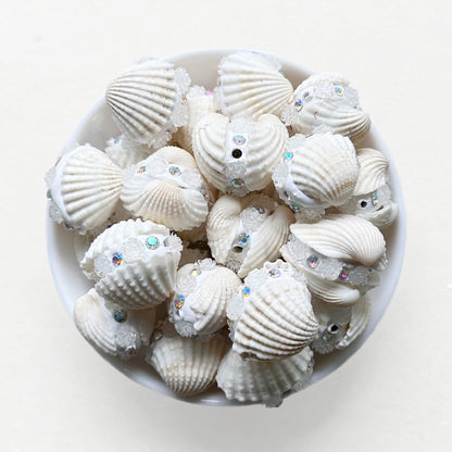 Natural Shell Polymer Clay Beads, Beach Shell Fancy Beads