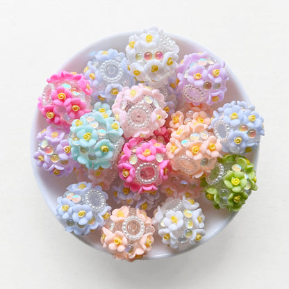 20mm Chunky Flower Ball, Flower Fancy Beads