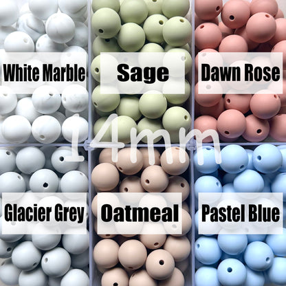 14mm Round Silicone Beads Wholesale, Loose, Pearl Ball