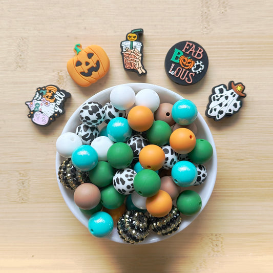 70Pcs Assorted Western Halloween Silicone Beads 