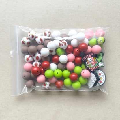 65Pcs Bookworm Silicone Beads Mix Set, Teacher Beads