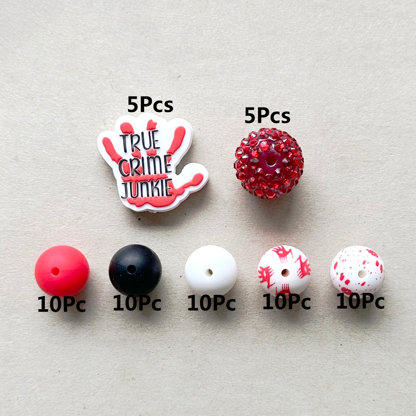 60pcs Assorted Silicone Beads,Spooky Halloween Beads Set