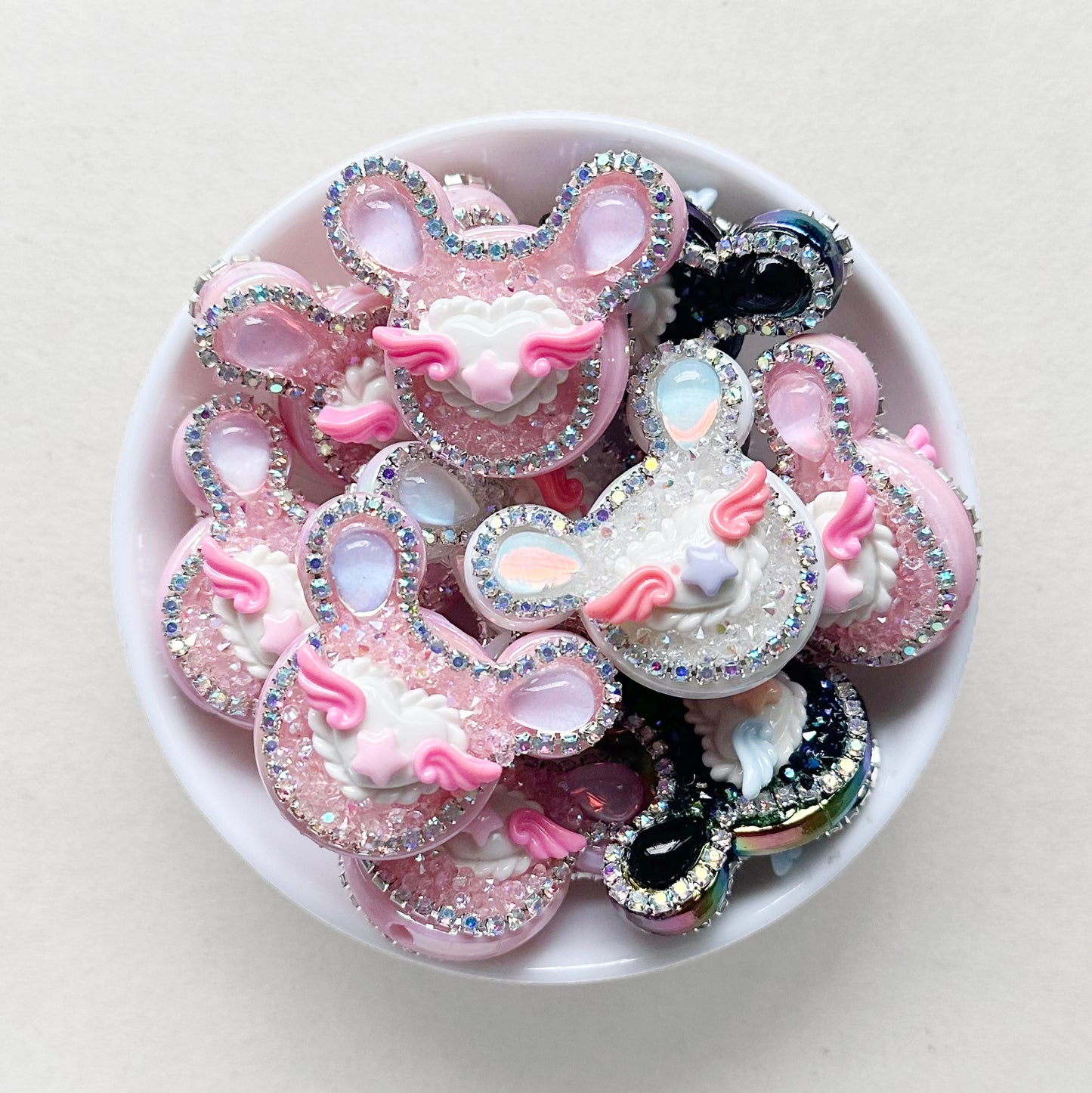 Bling Fancy Rhinestone Mouse Focal Beads