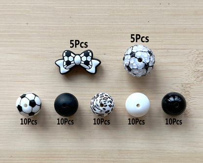 60Pcs Assorted Soccer Beads