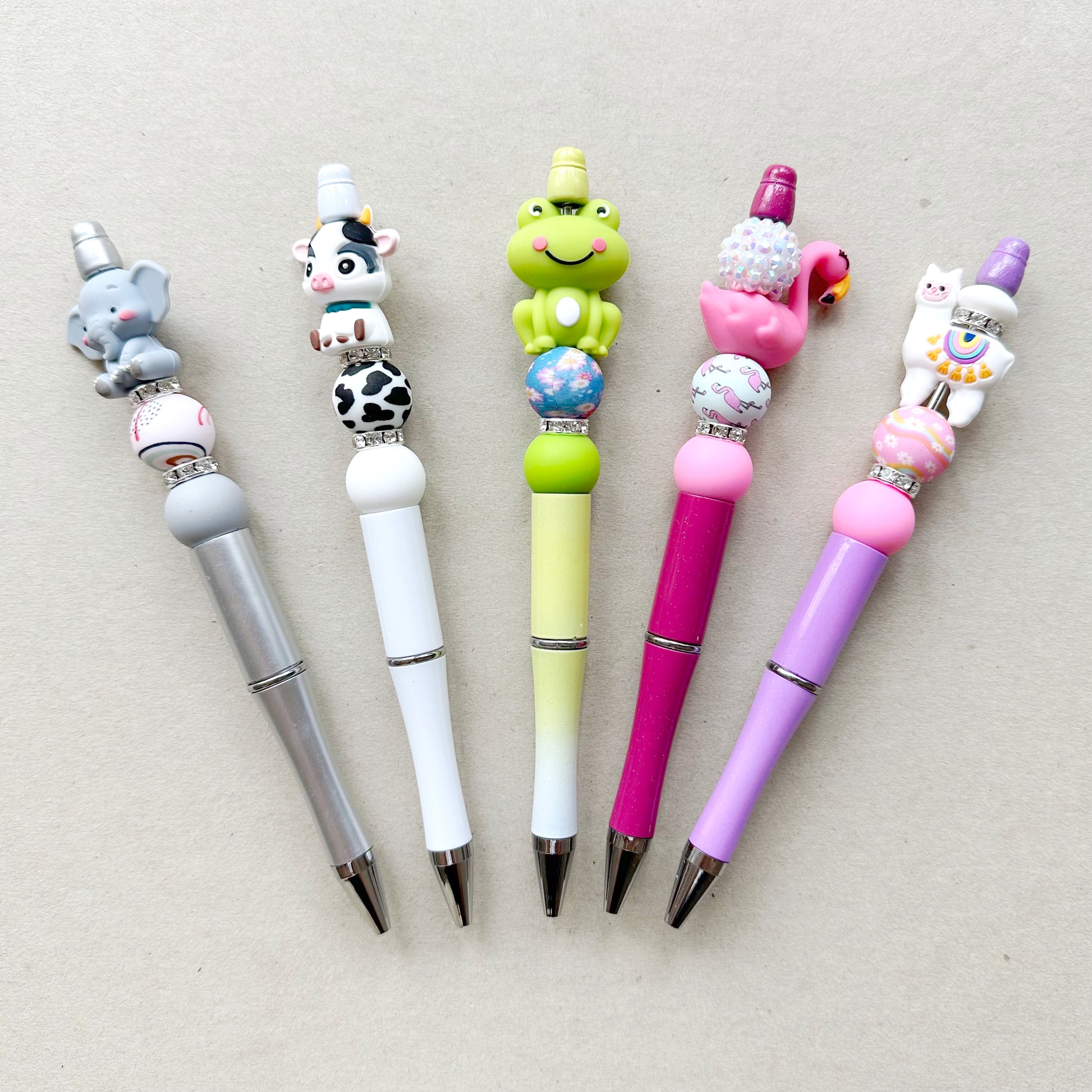 5Pcs Cute Animal DIY Beadable Pen Kit 