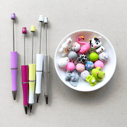 5Pcs Cute Animal DIY Beadable Pen Kit