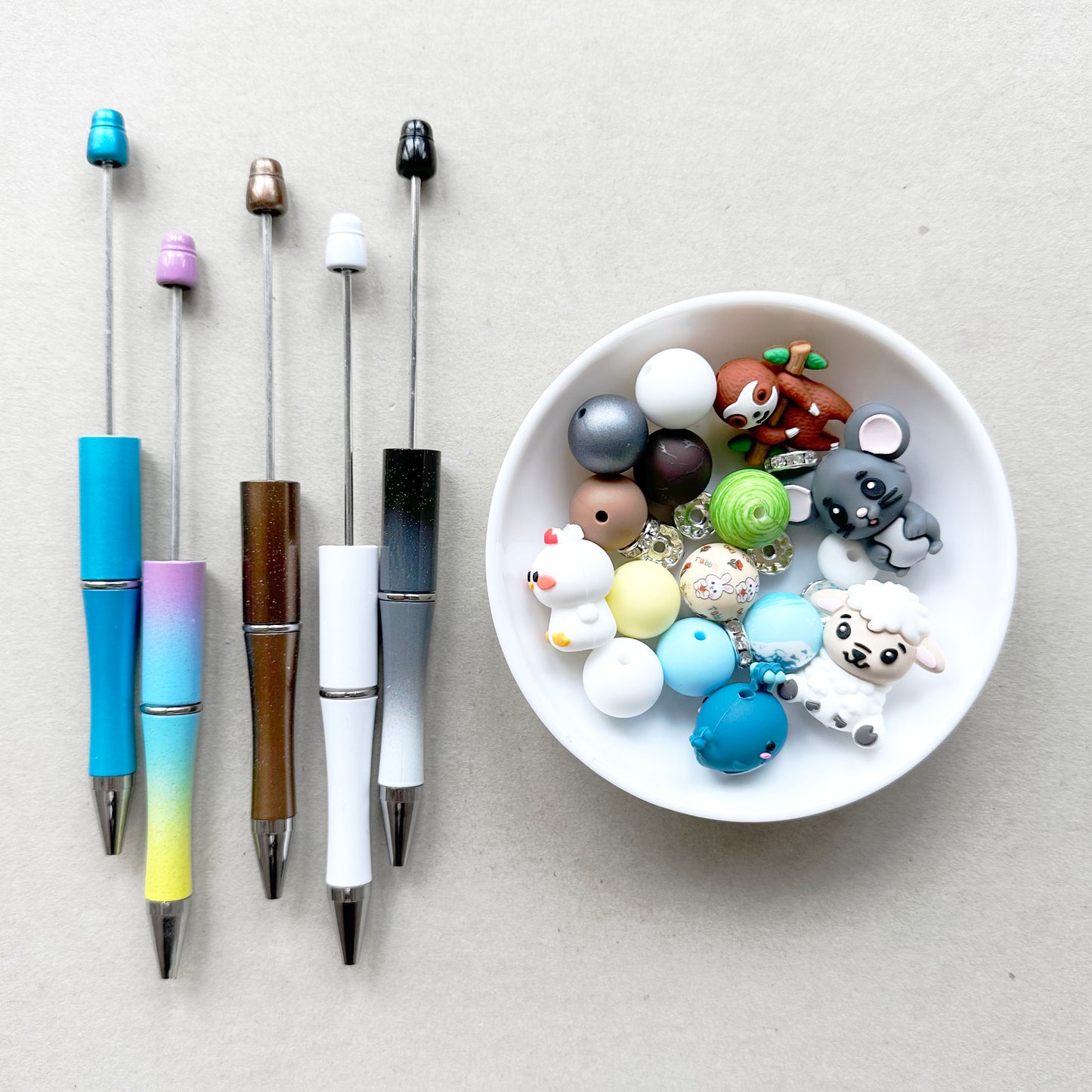 5Pcs Animal Beadable Pen DIY Kit