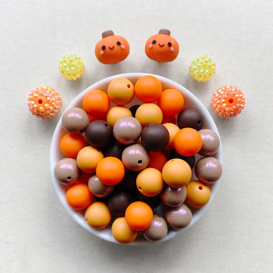 46Pcs Fall Pumpkin Beads Pack