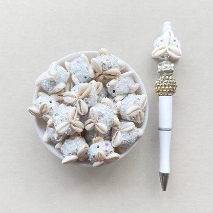 Fancy Shell Beads,Chippings Pave Polymer Clay Beads, Charm Beads