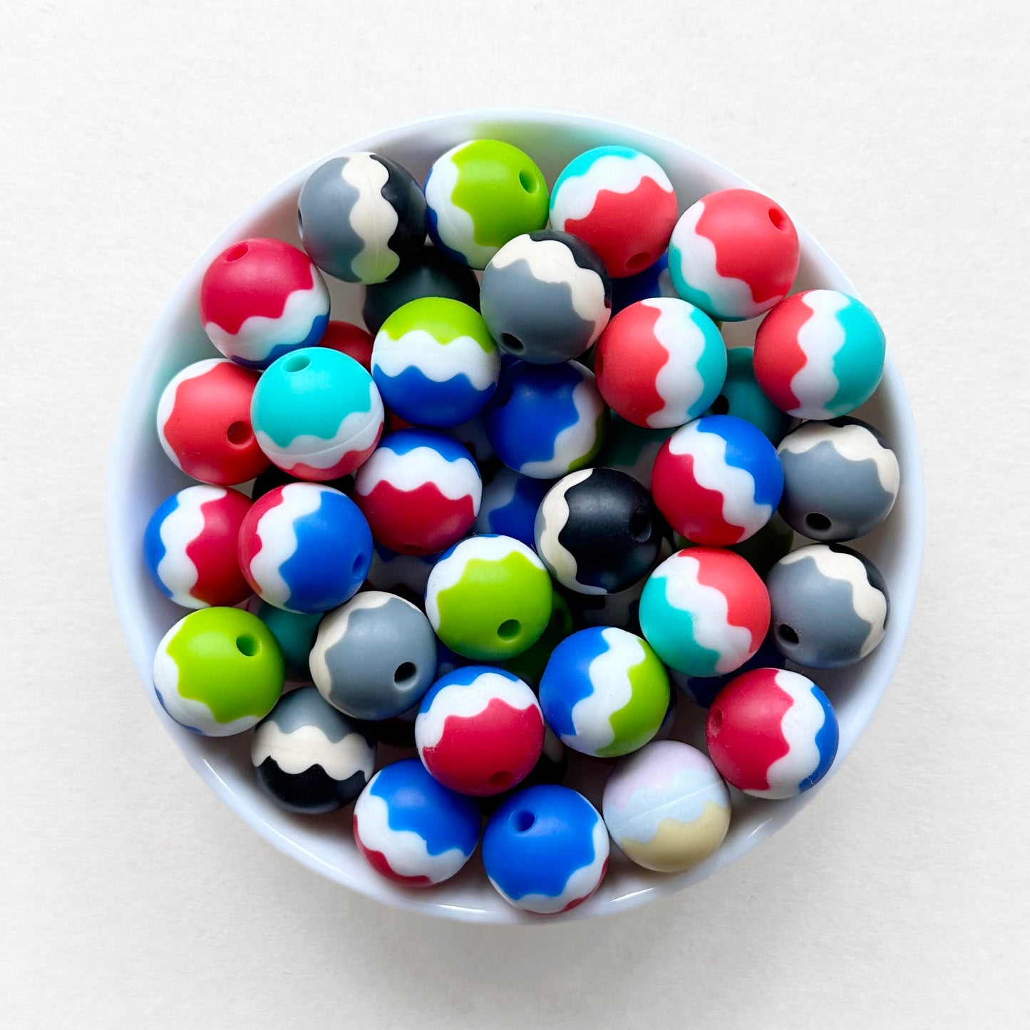 15mm Wave Silicone Beads,Round Shape Beads