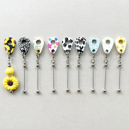 Print Straw Charm Beadable Blank Bar For Cup Charm