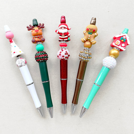 5 Pcs DIY Beadable Pen Christmas Gift Set