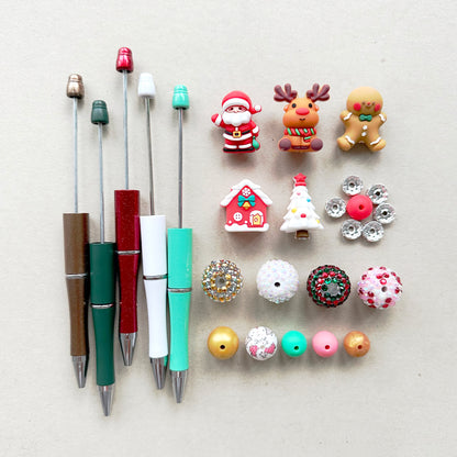 5 Pcs DIY Beadable Pen Christmas Gift Set