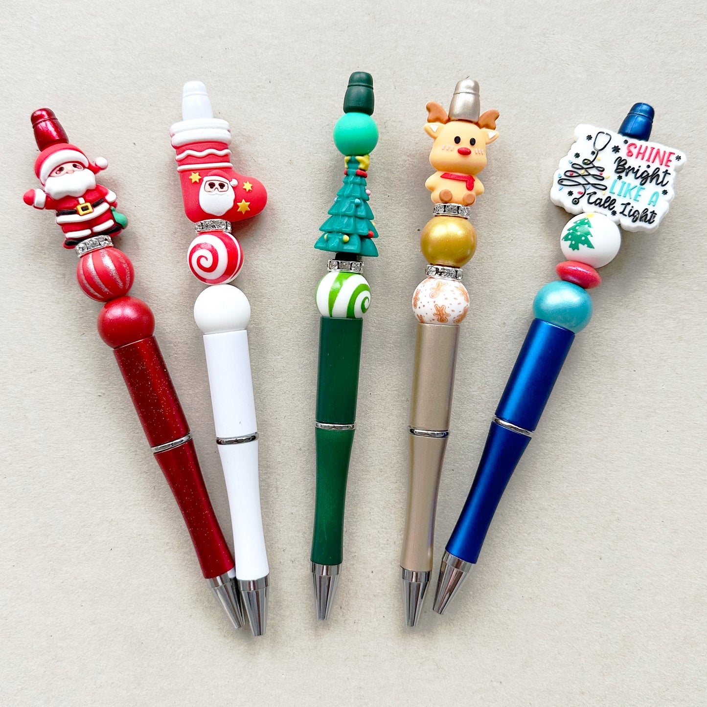 5 Set Christmas DIY Beadable Pen Kit