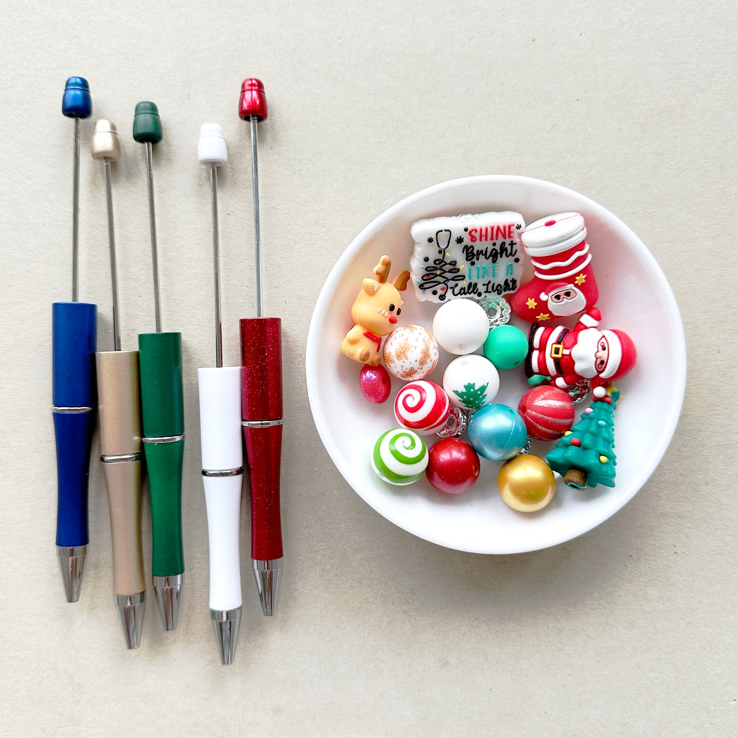 5 Set Christmas DIY Beadable Pen Kit