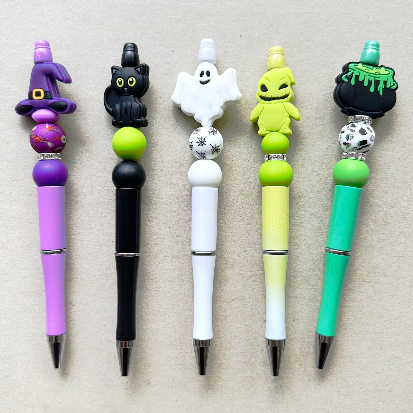 5 Set Assorted Beads DIY Halloween Pen Kit,Beadable Pens DIY