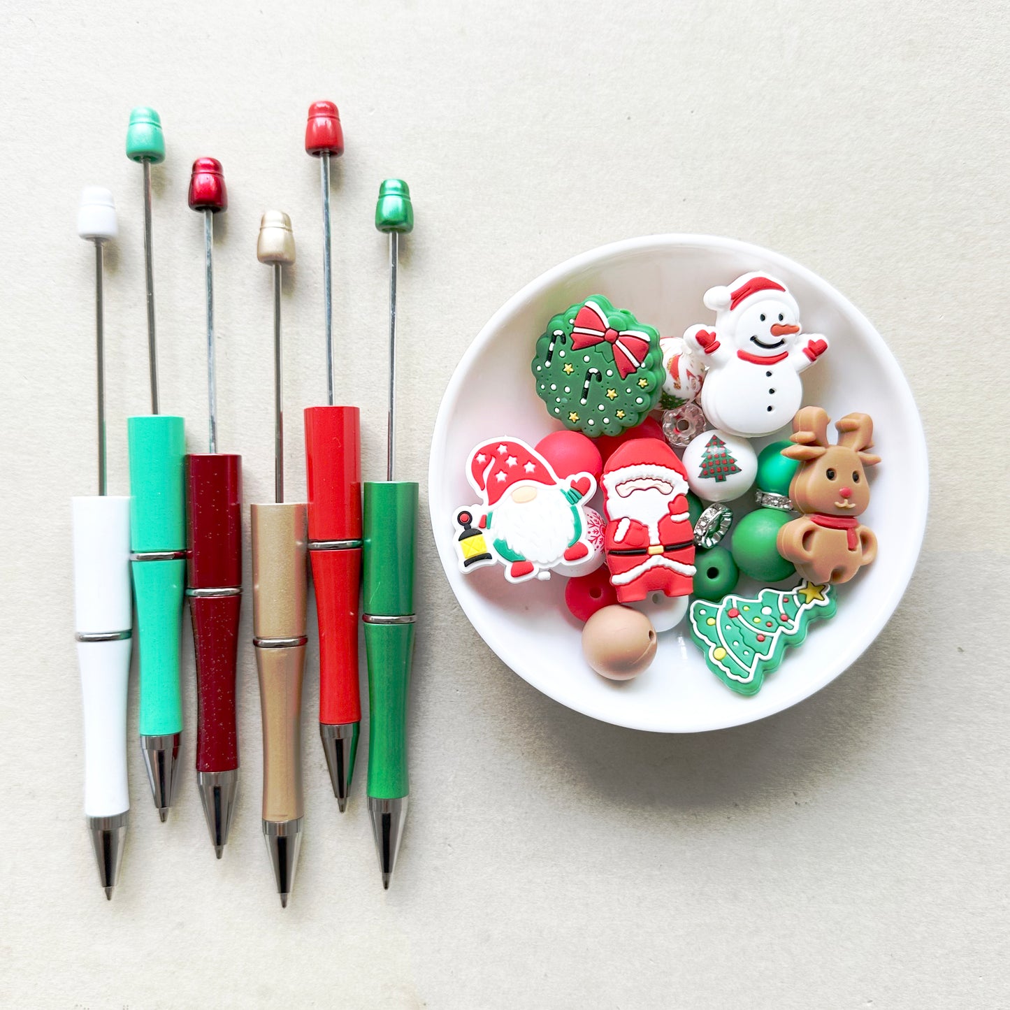 6 Sets DIY Beadable Pen Christmas Gift Kit