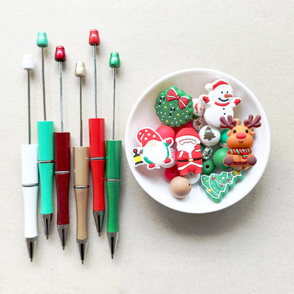 6 Sets DIY Beadable Pen Christmas Gift Kit