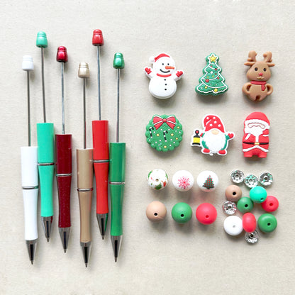 6 Sets DIY Beadable Pen Christmas Gift Kit