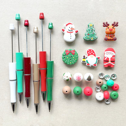 6 Sets DIY Beadable Pen Christmas Gift Kit